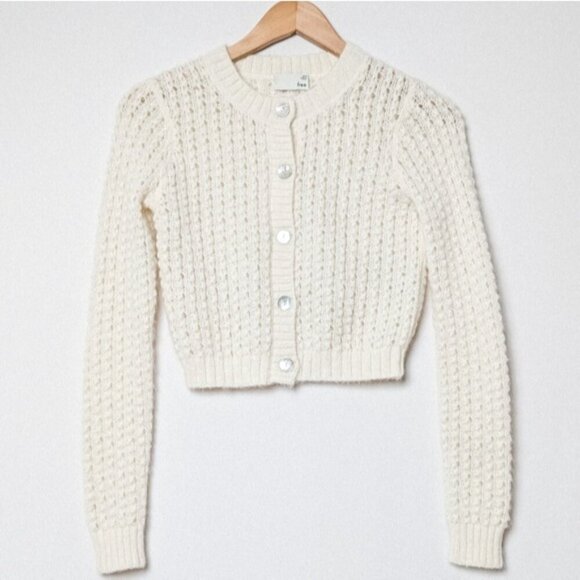 Wilfred Fortune Cardigan Alpaca Mohair Sweater Crochet Espace XXS Aritzia - Picture 8 of 14